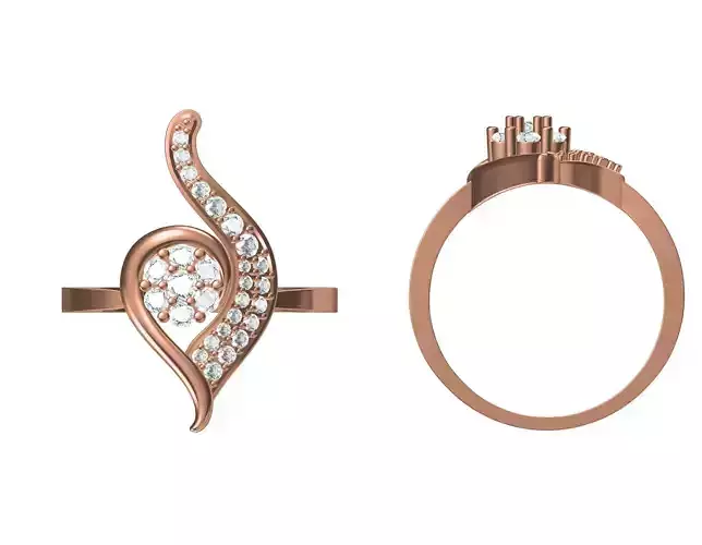 Wedding Engagement Women Ring STL JCD Details