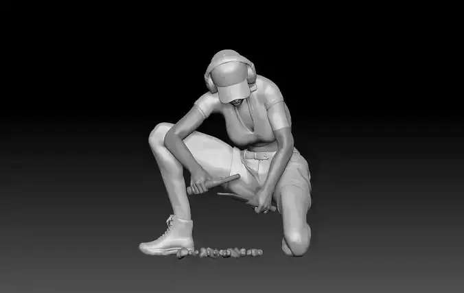 METAL DETECTOR GIRL 3 3D print model