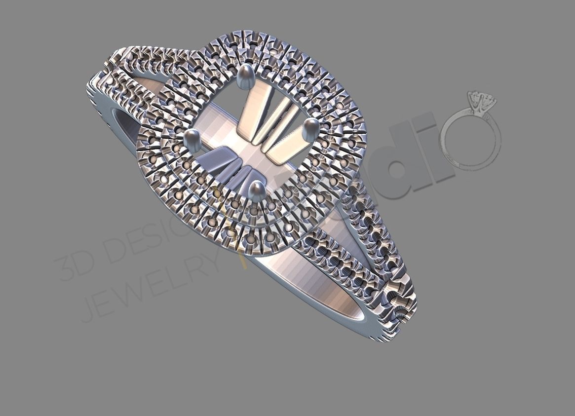diamond mansion ring 3d model 3D print model_8