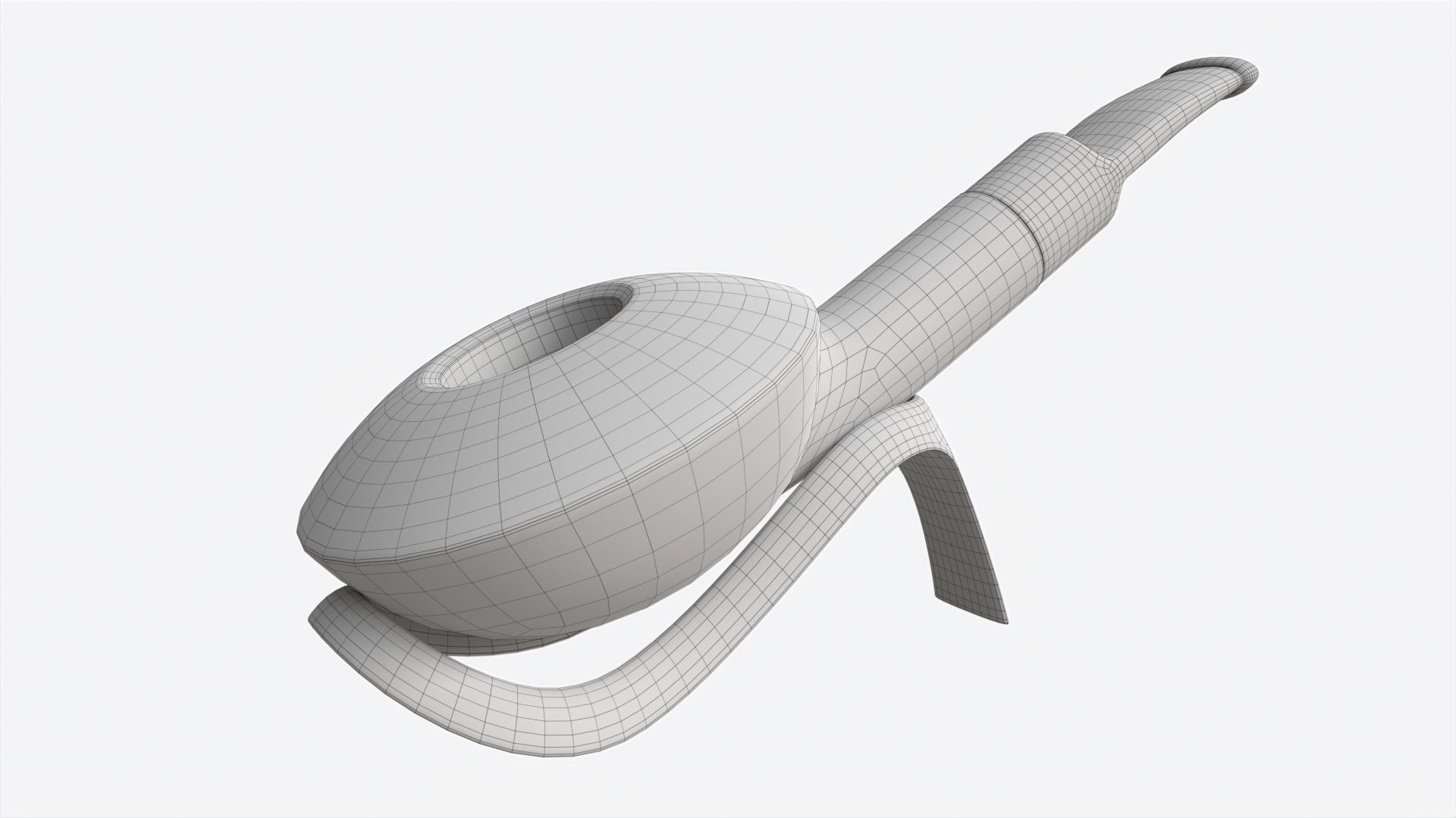 Smoking Pipe Half-bent Briar Wood 02 3D model_6