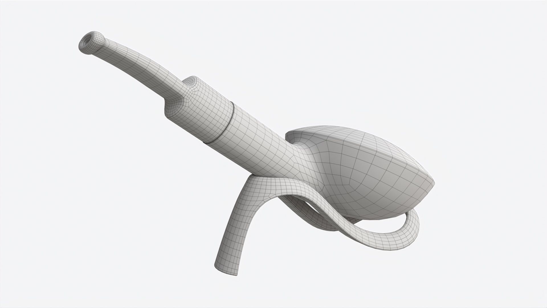 Smoking Pipe Half-bent Briar Wood 02 3D model_7