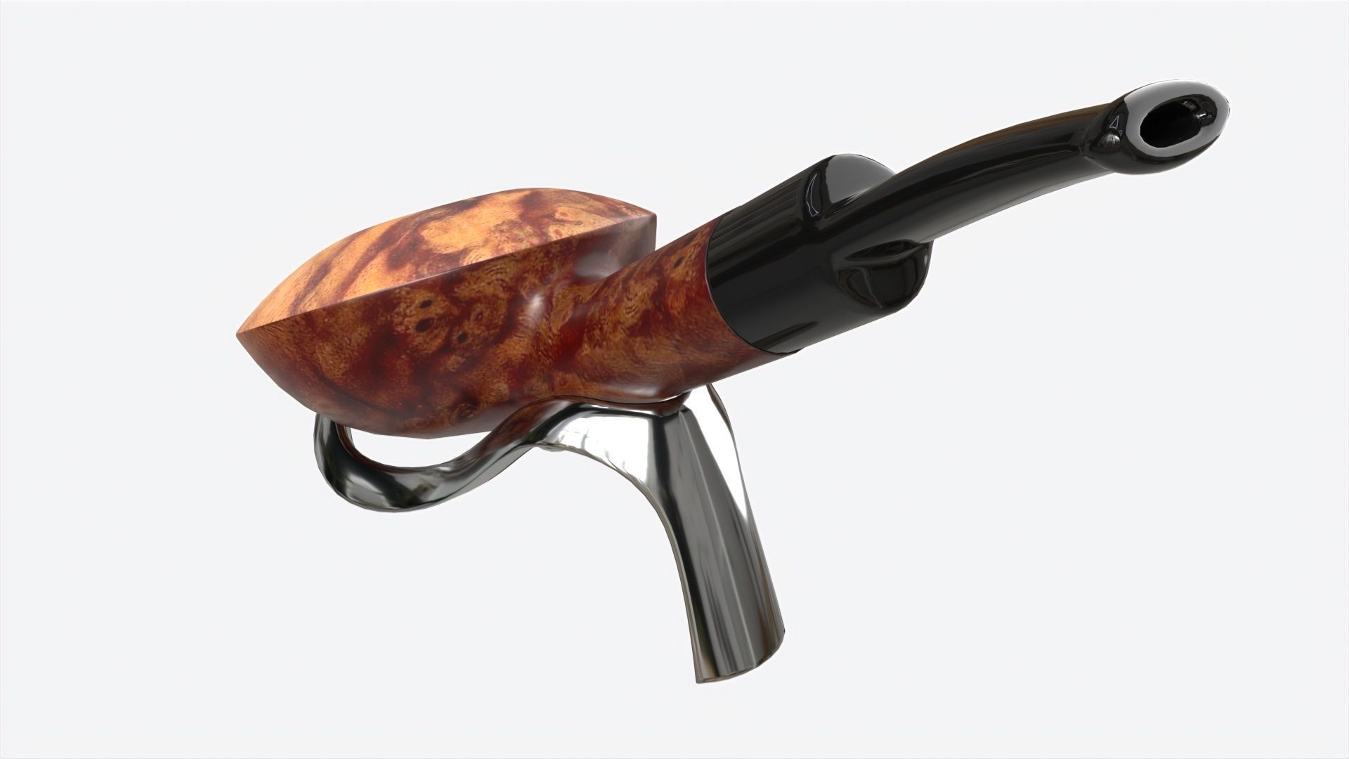 Smoking Pipe Half-bent Briar Wood 02 3D model_2