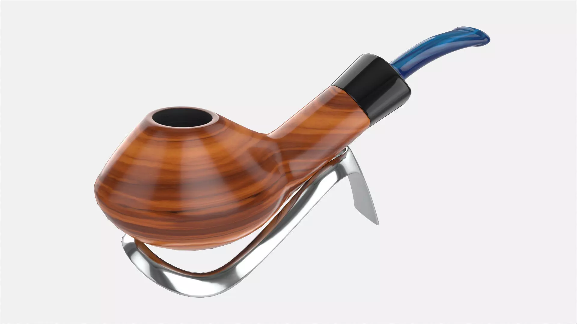 Smoking Pipe Half-bent Briar Wood 03 3D model