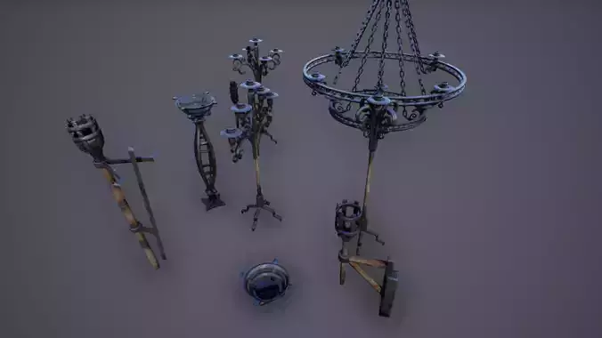 Medieval Lamp and Chandelier