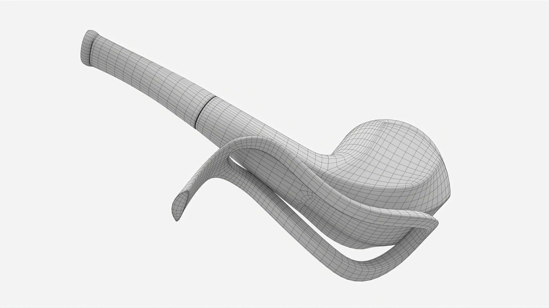 Smoking Pipe Half-bent Briar Wood 04 3D model_7