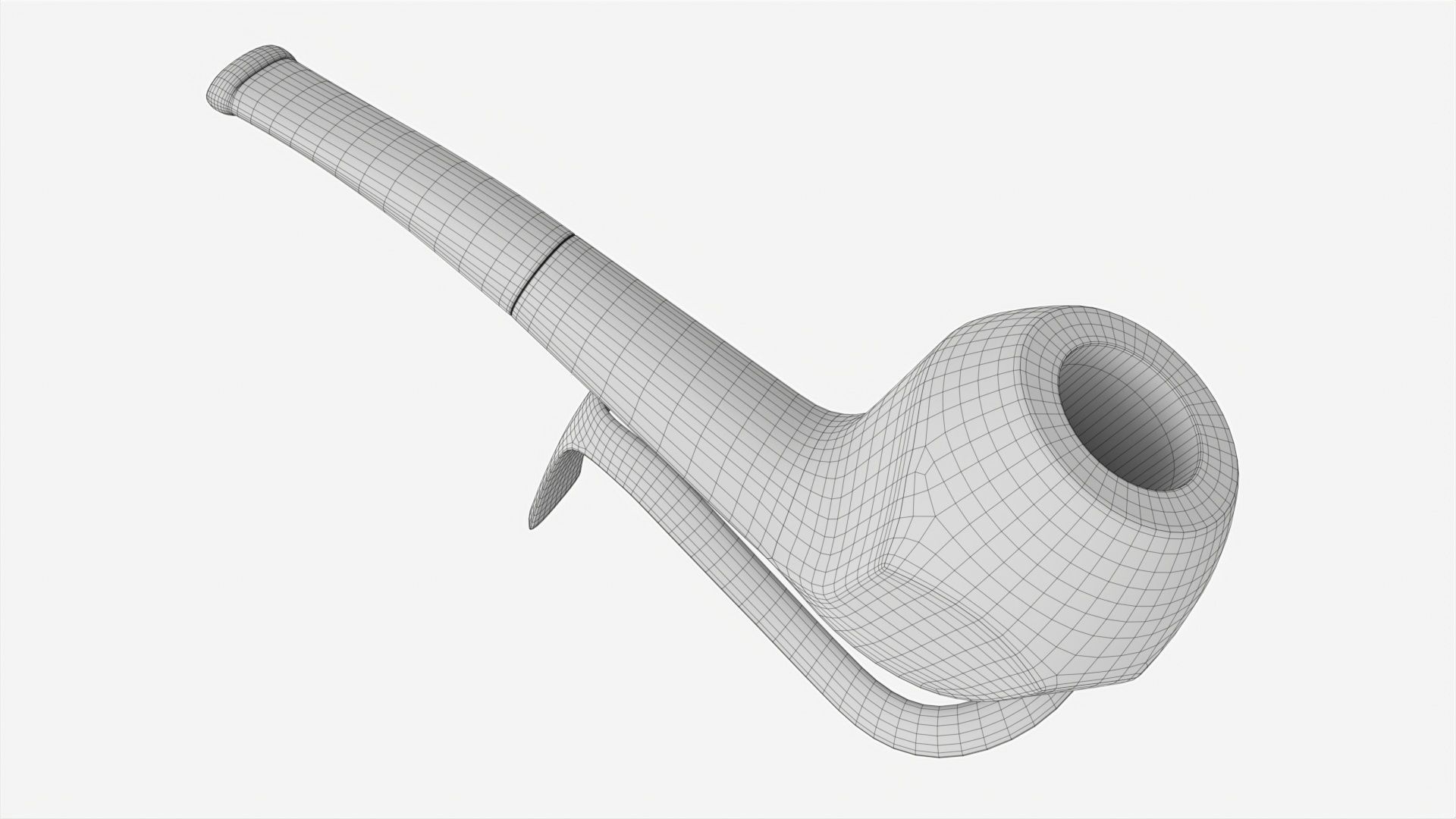 Smoking Pipe Half-bent Briar Wood 04 3D model_6