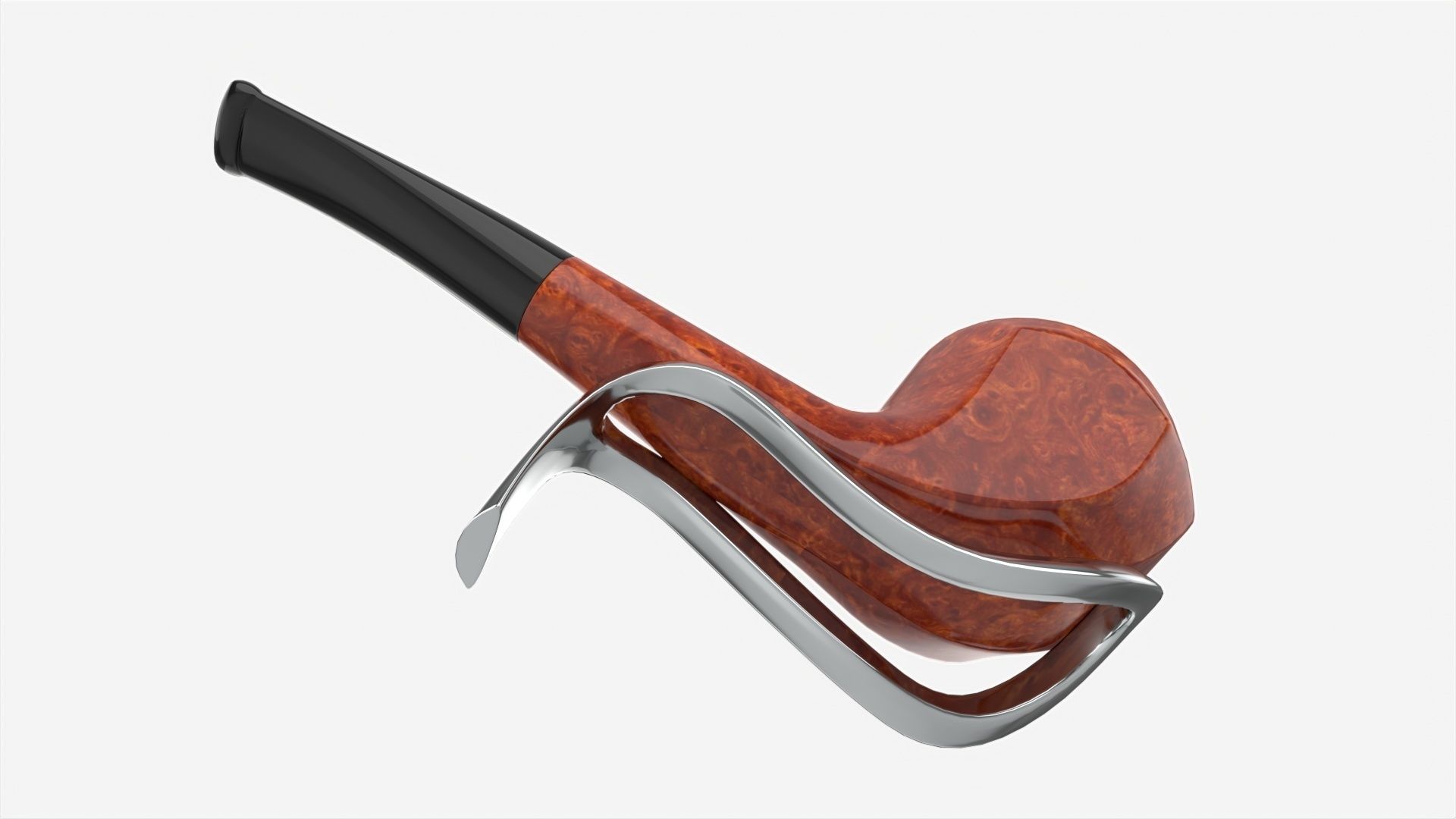 Smoking Pipe Half-bent Briar Wood 04 3D model_5