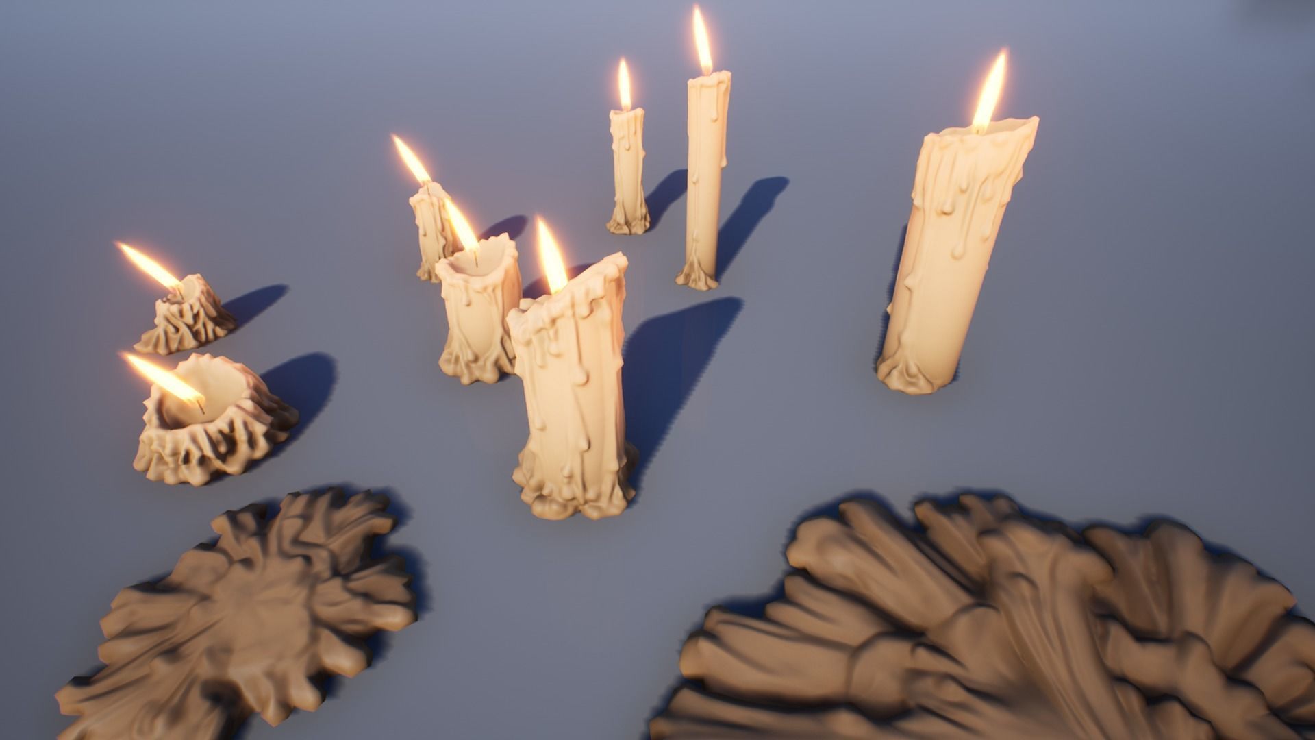 Candles Low-poly 3D model_4