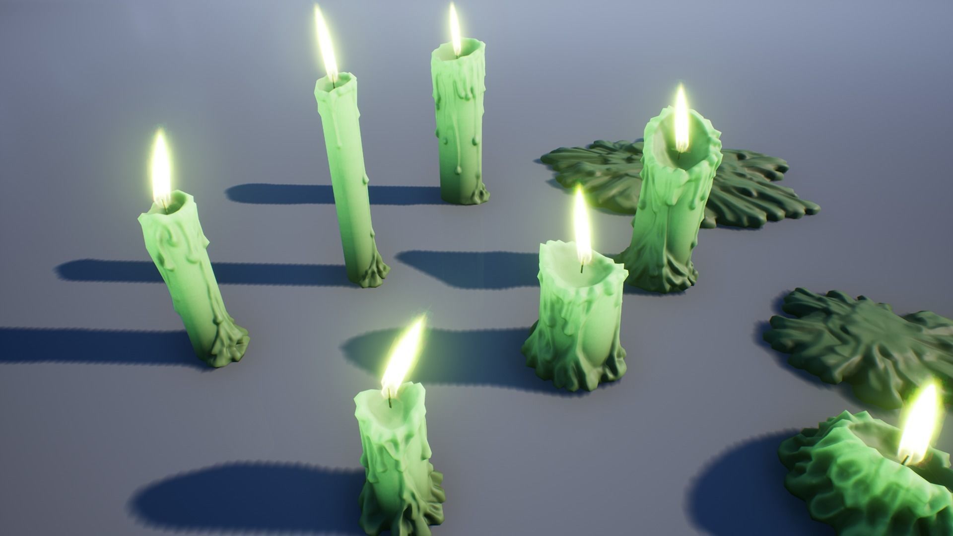 Candles Low-poly 3D model_8