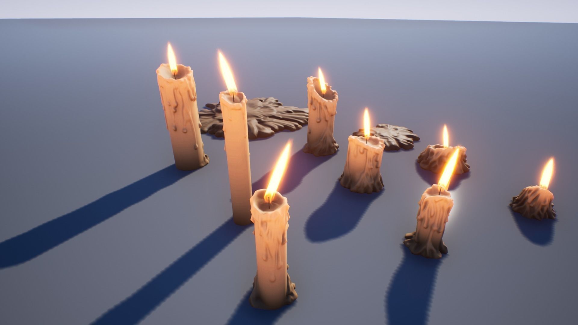 Candles Low-poly 3D model_1