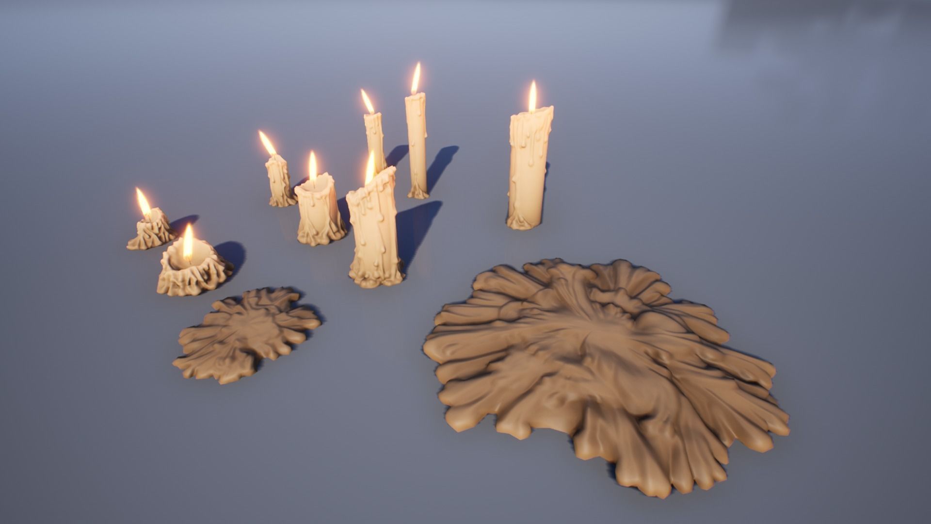 Candles Low-poly 3D model_3