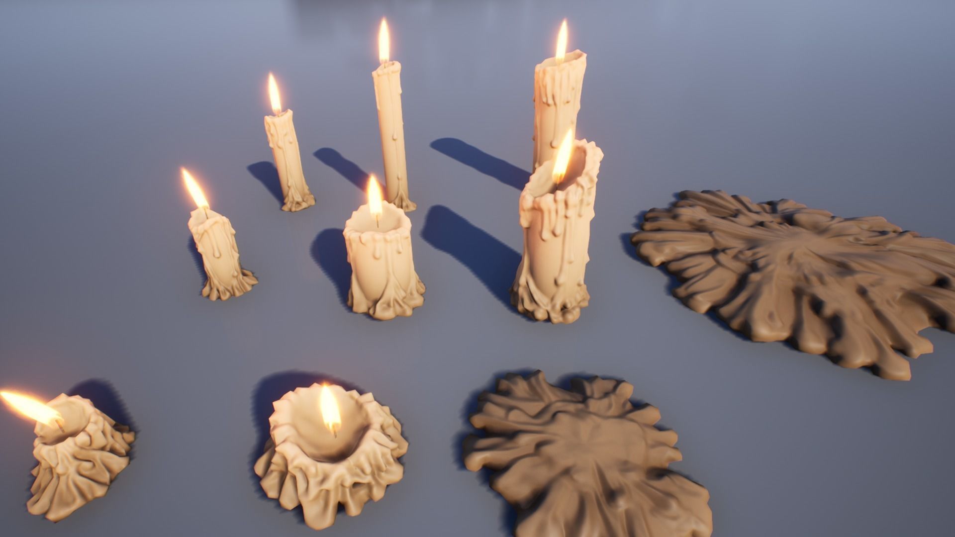 Candles Low-poly 3D model_2