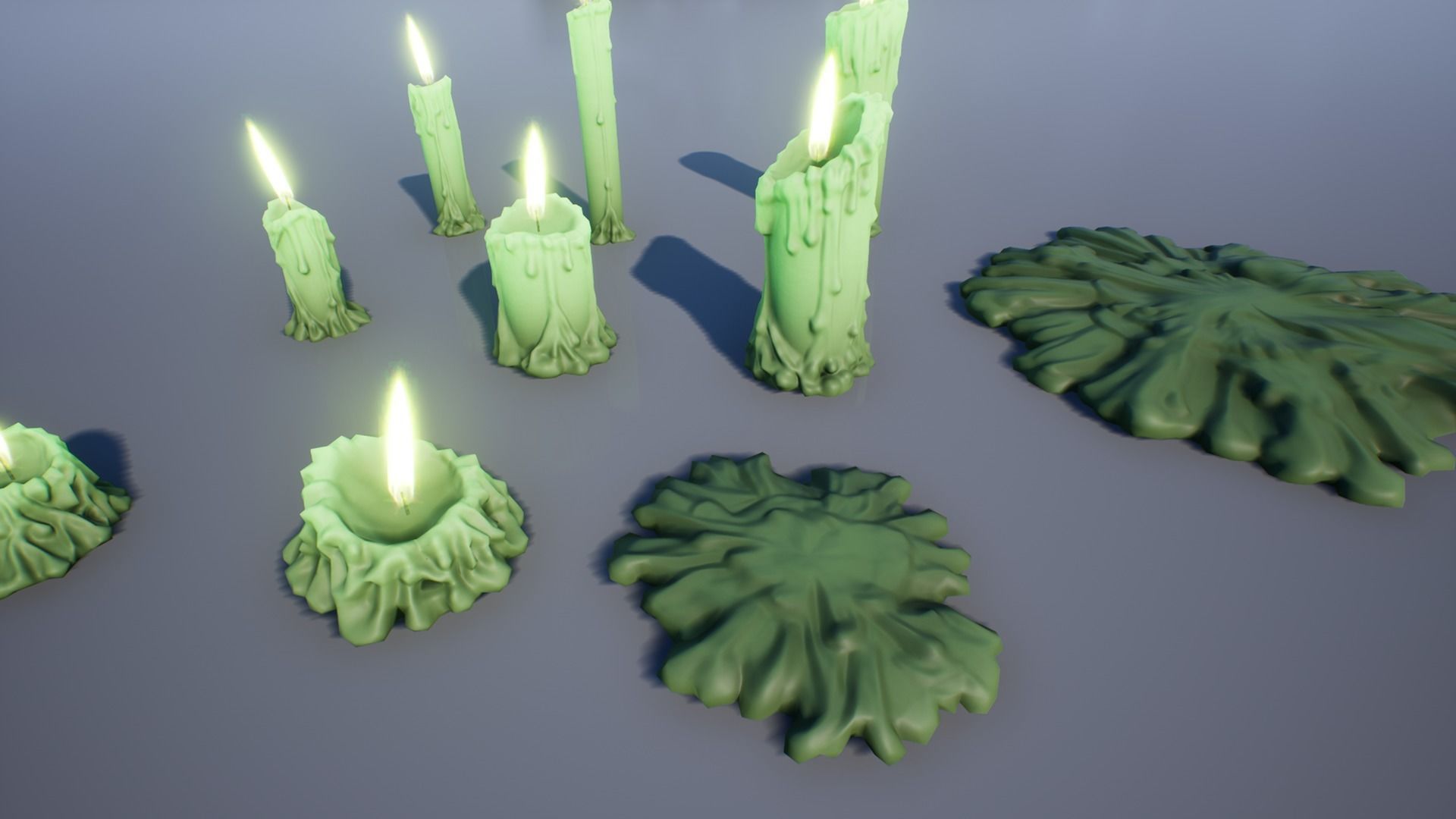 Candles Low-poly 3D model_6