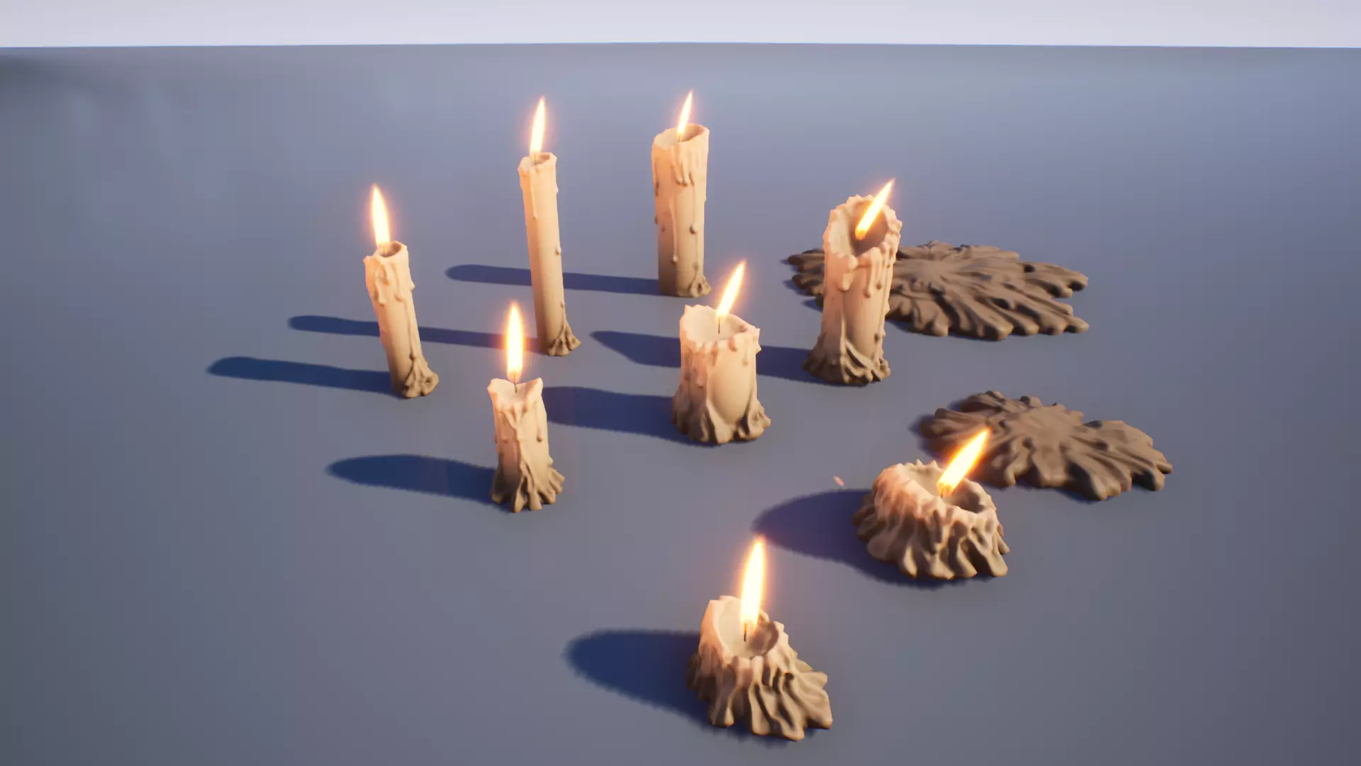 Candles Low-poly 3D model_0