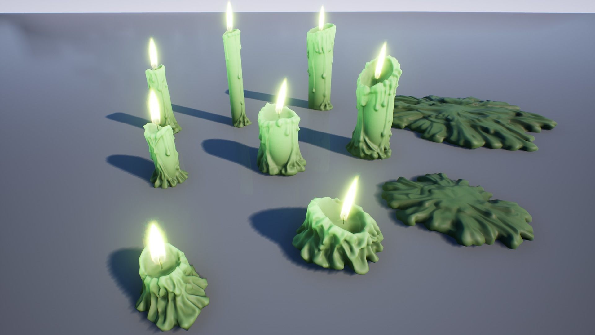 Candles Low-poly 3D model_5
