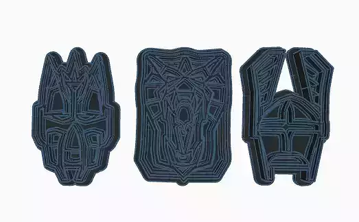 Runescape cookie cutter helmet collection 3D print model