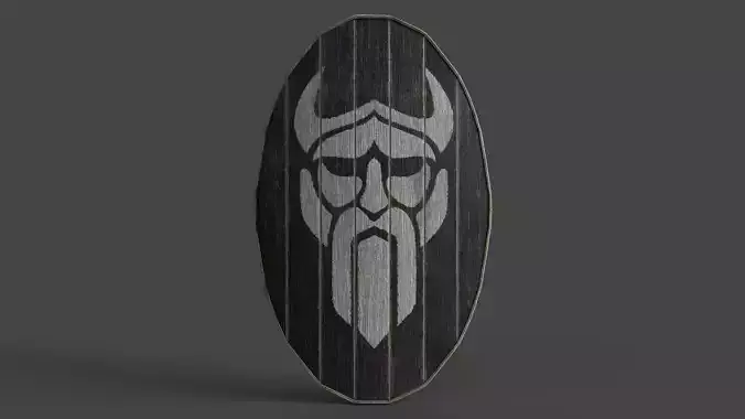 Slavic ellipse shield-painted black with God symbol