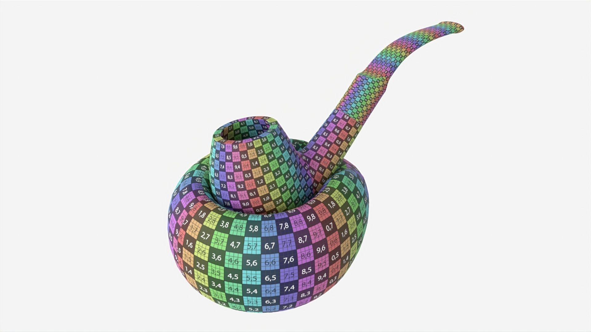 Smoking Pipe Holder Single with Pipe 3D model_8