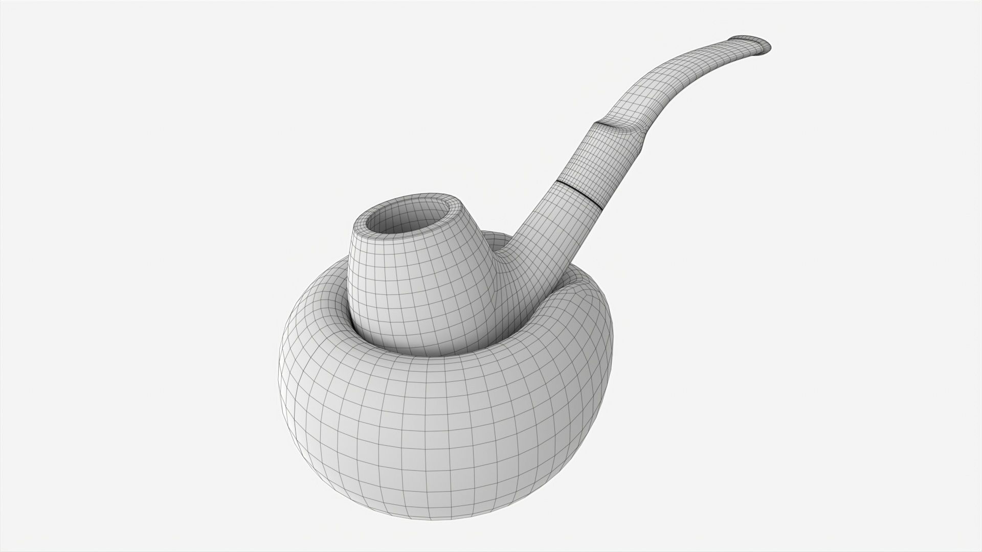Smoking Pipe Holder Single with Pipe 3D model_6