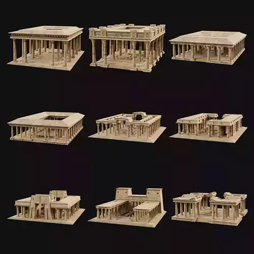 EGYPTIAN ANCIENT ATRIUM TEMPLE EGYPT BATHHOUSE COLLECTION Low-poly 3D model