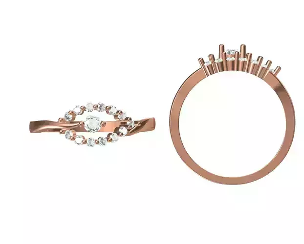 Wedding Engagement Women Ring STL JCD Details