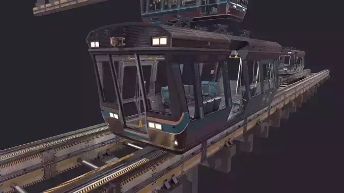 Monorail Low-poly 3D model