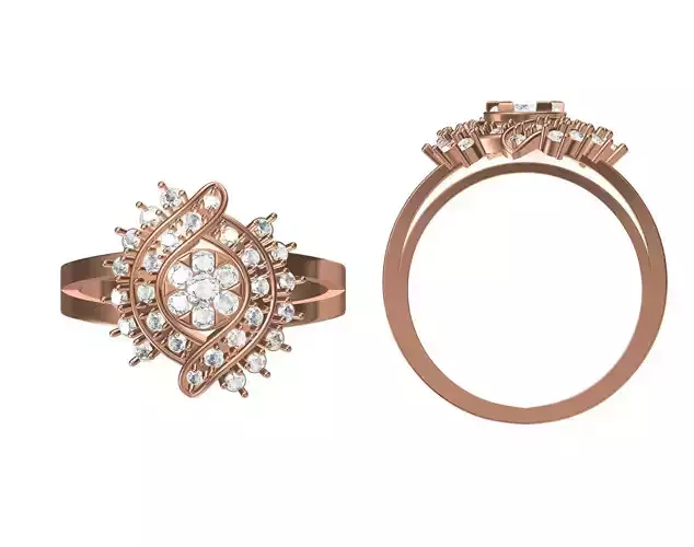 Wedding Engagement Women Ring STL JCD Details