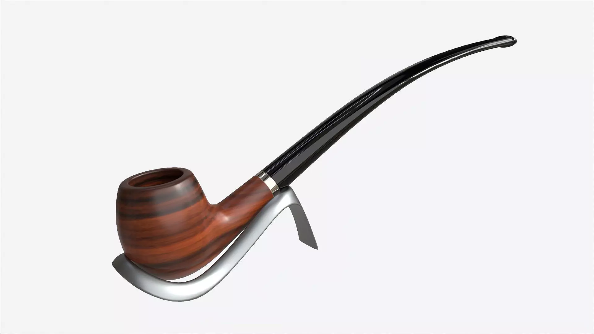 Smoking Pipe Long Briar Wood 01 3D model_0