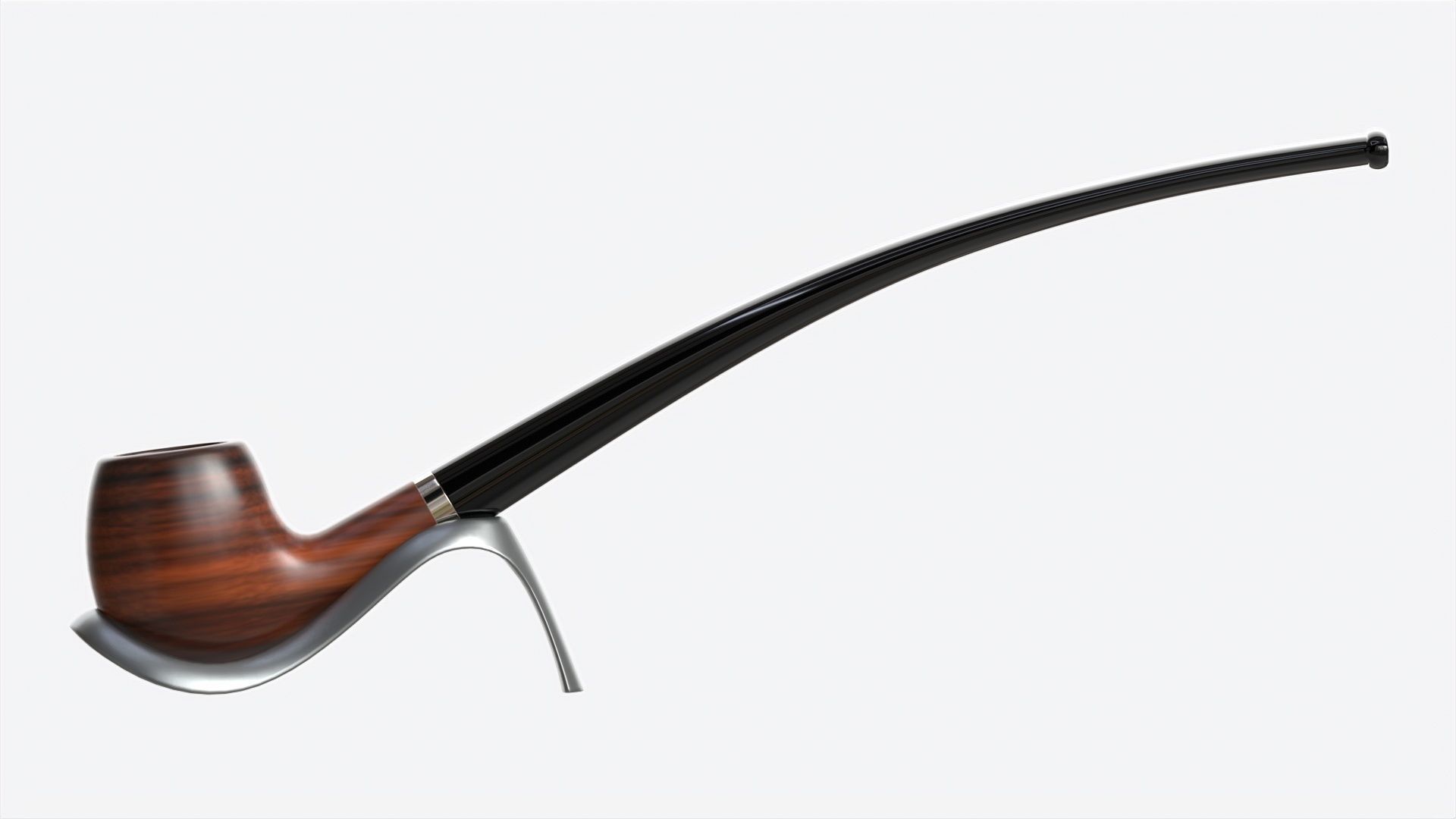 Smoking Pipe Long Briar Wood 01 3D model_3