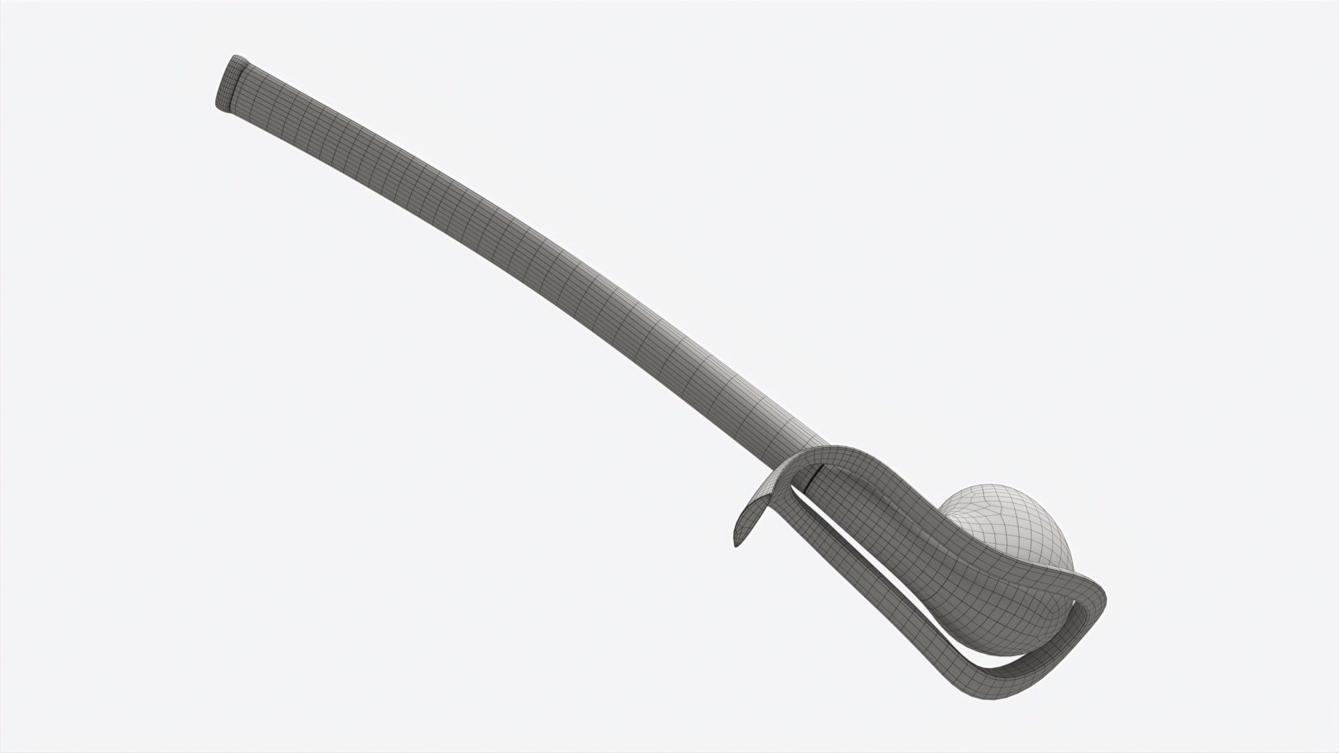 Smoking Pipe Long Briar Wood 01 3D model_6