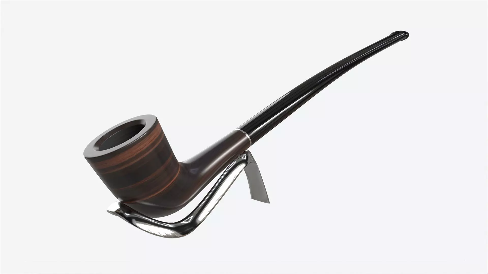 Smoking Pipe Long Briar Wood 02 3D model_0