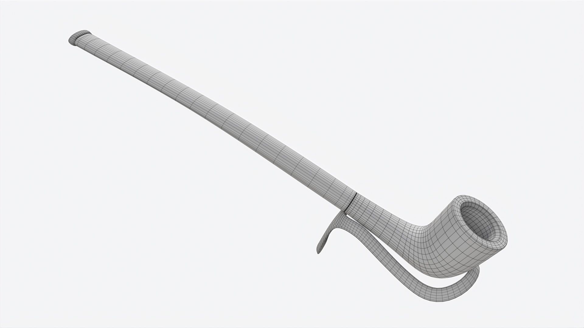 Smoking Pipe Long Briar Wood 02 3D model_6