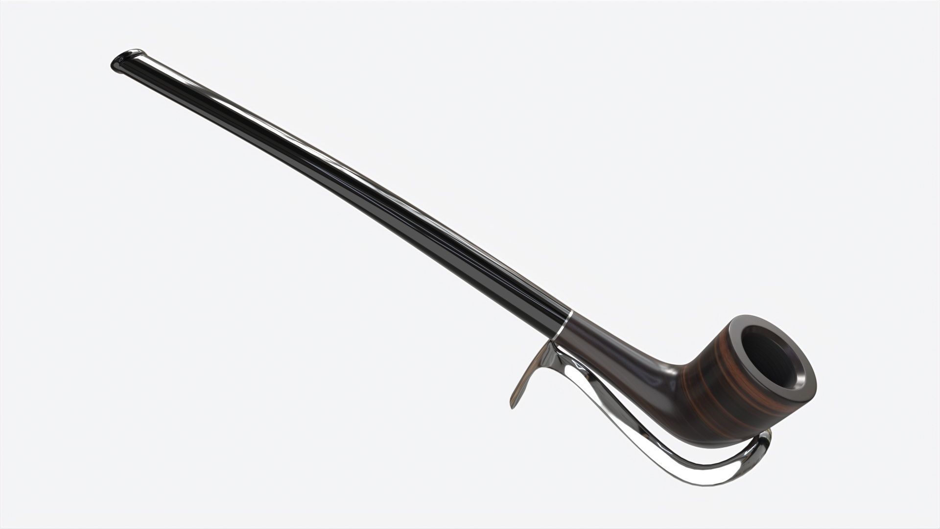 Smoking Pipe Long Briar Wood 02 3D model_1