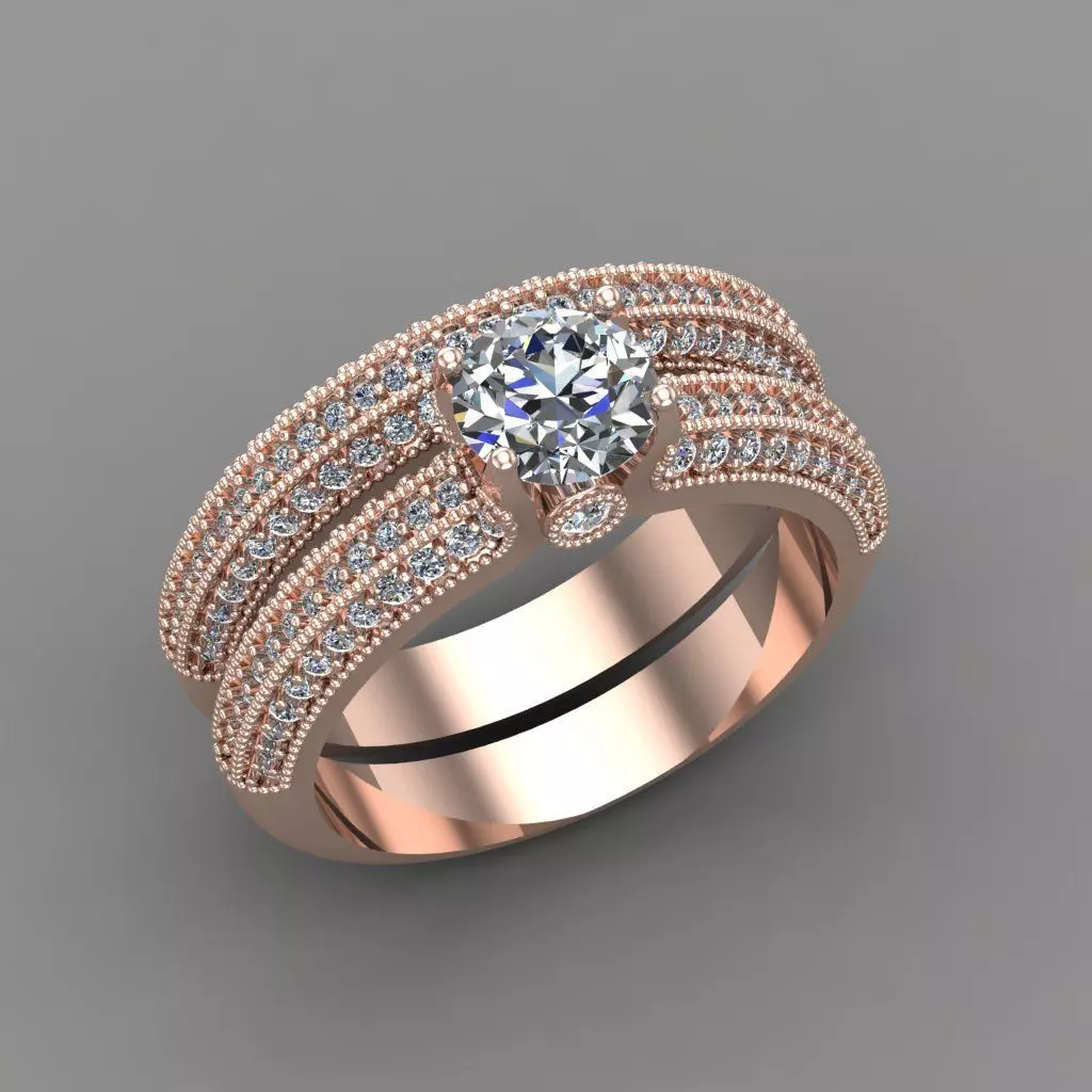 Dubble Diamond RIng 3d Print Model 3D model 3D printable | CGTrader