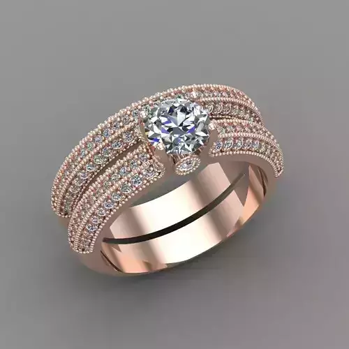 Dubble Diamond RIng 3d Print Model