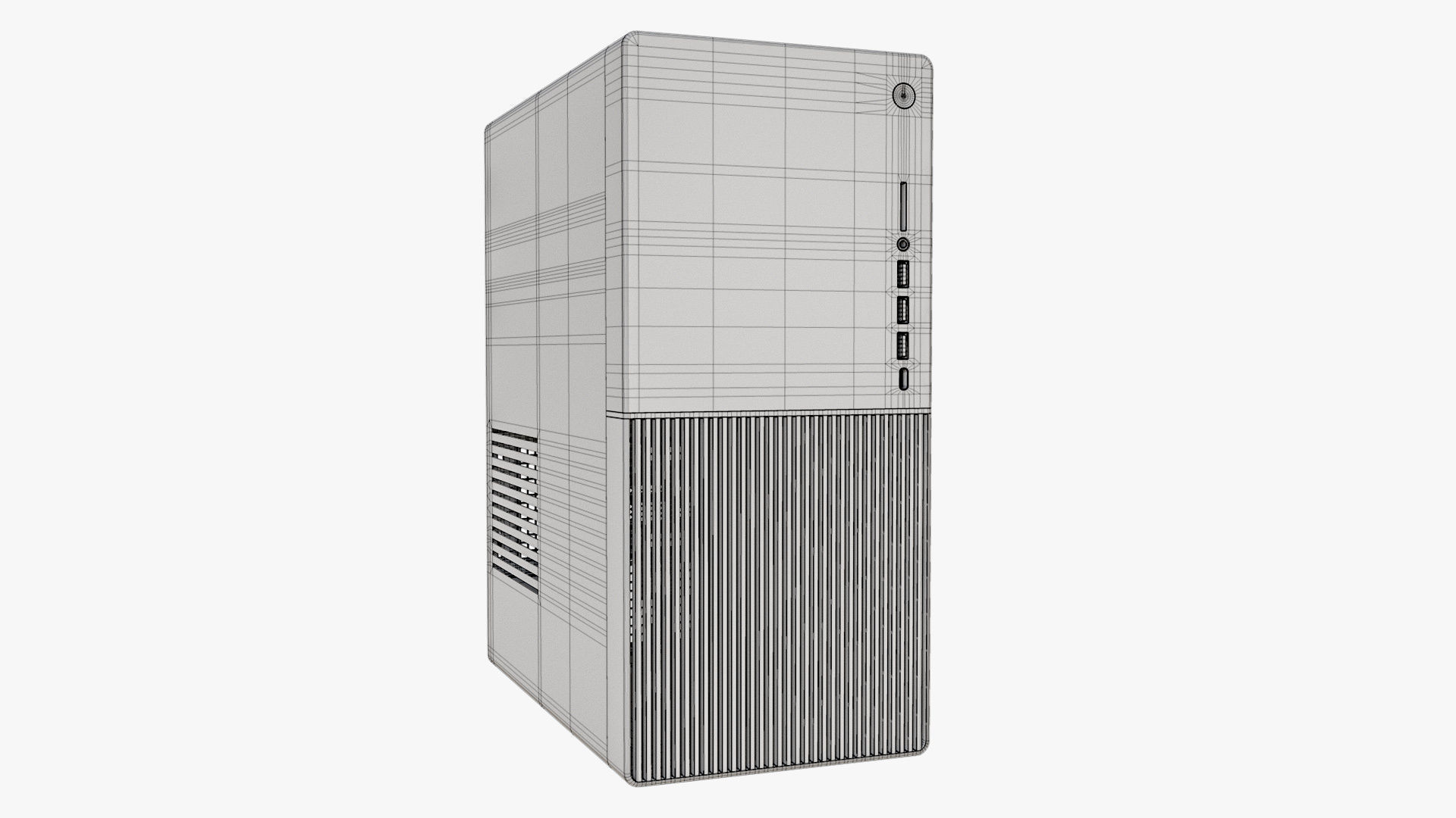 Desktop PC White 3D model_14