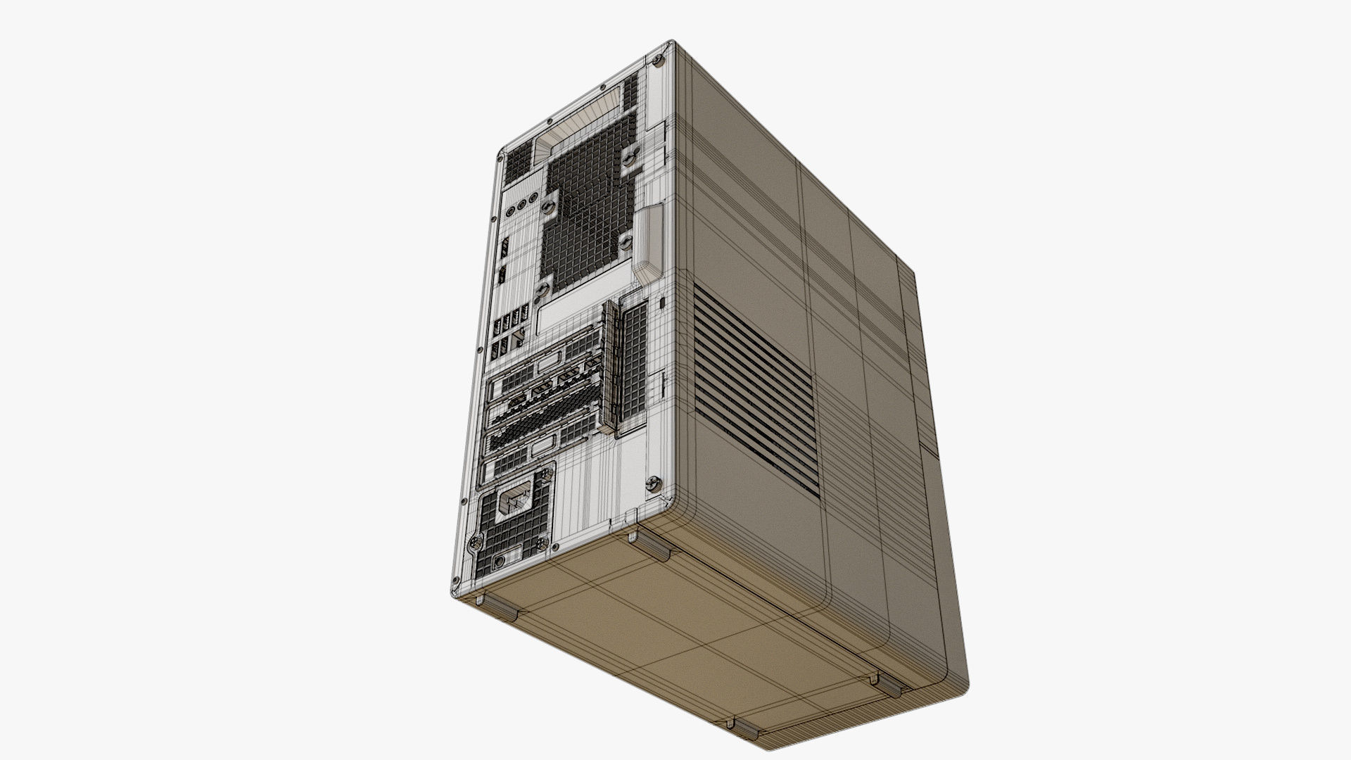 Desktop PC White 3D model_17
