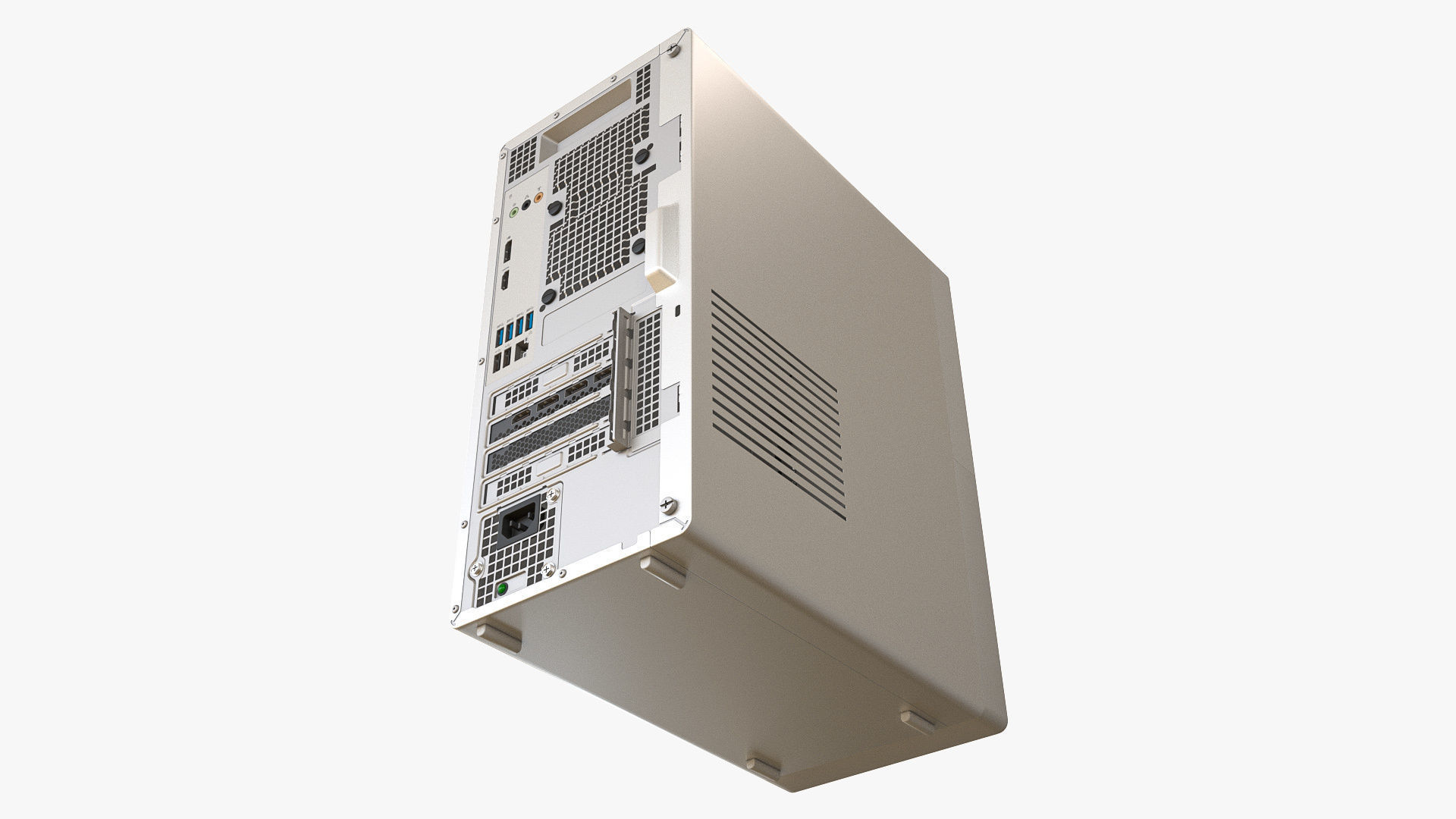 Desktop PC White 3D model_9