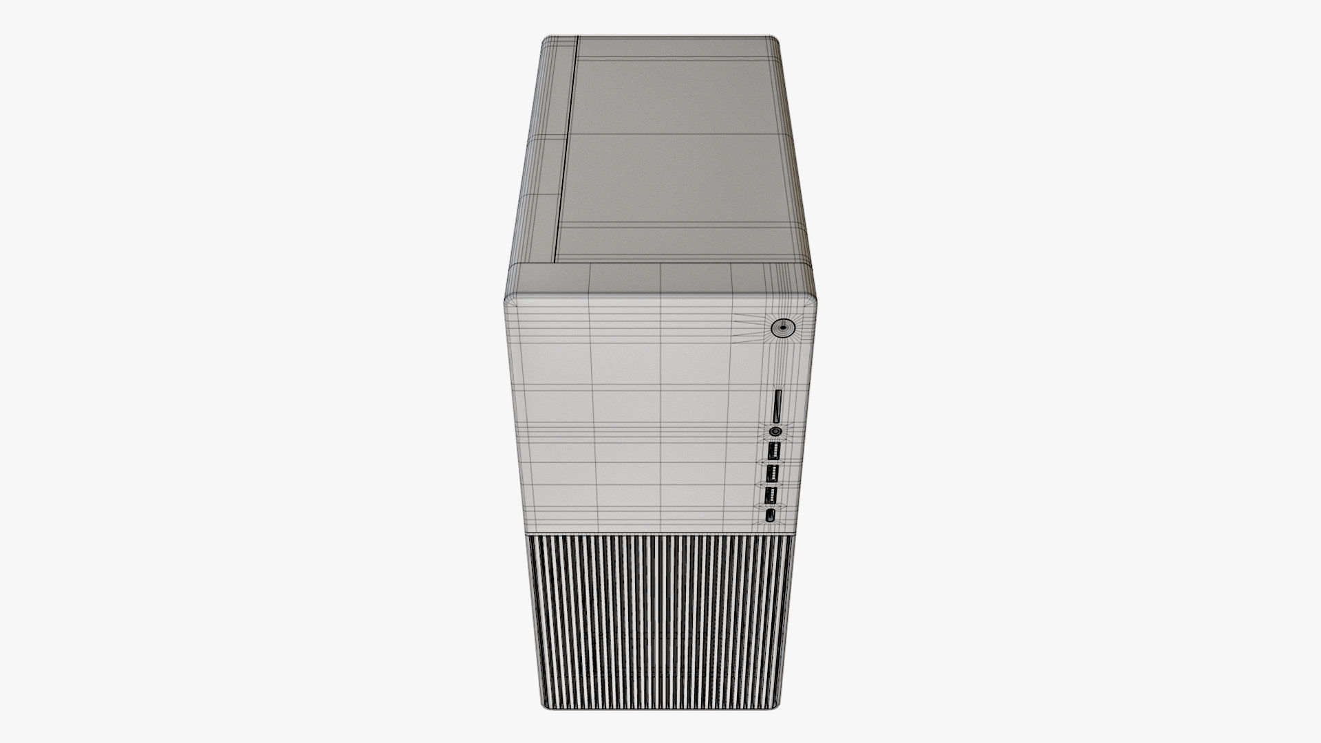 Desktop PC White 3D model_16