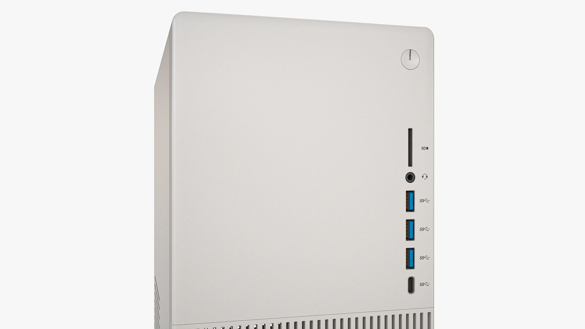 Desktop PC White 3D model_10