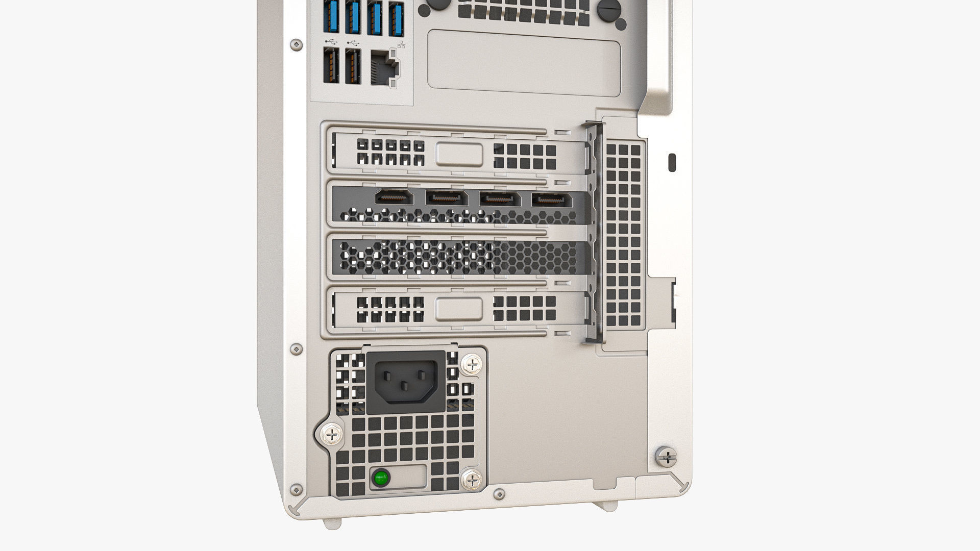 Desktop PC White 3D model_13