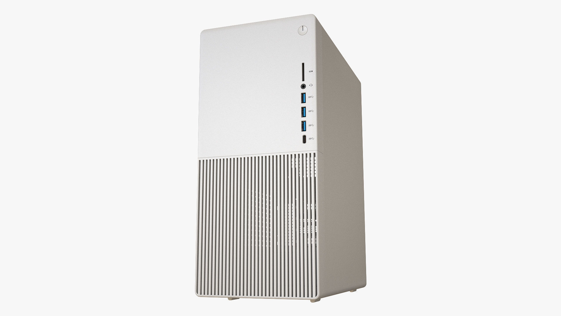 Desktop PC White 3D model_2