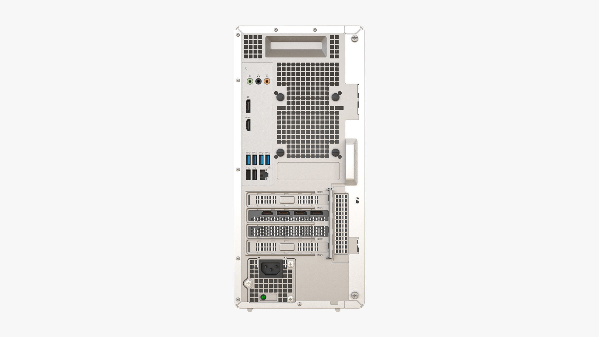 Desktop PC White 3D model_5