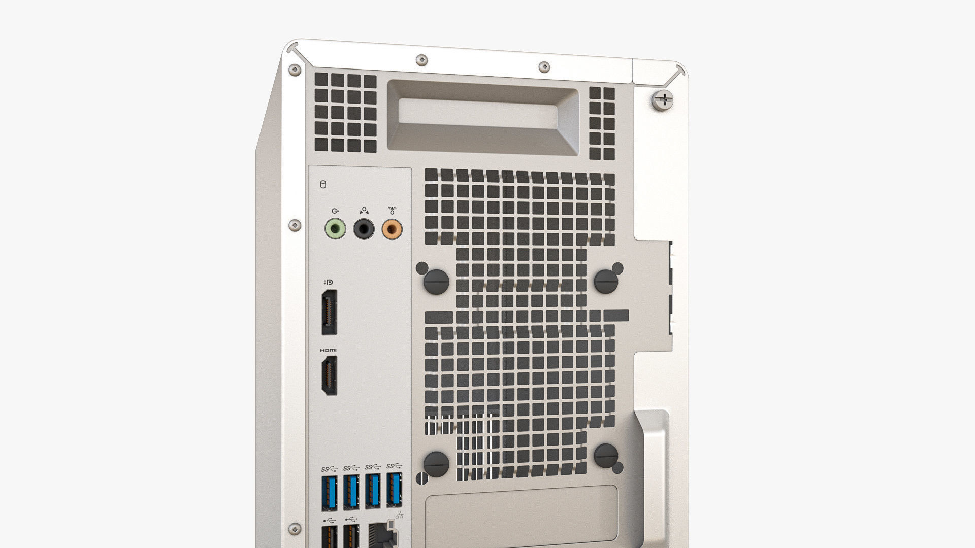 Desktop PC White 3D model_12