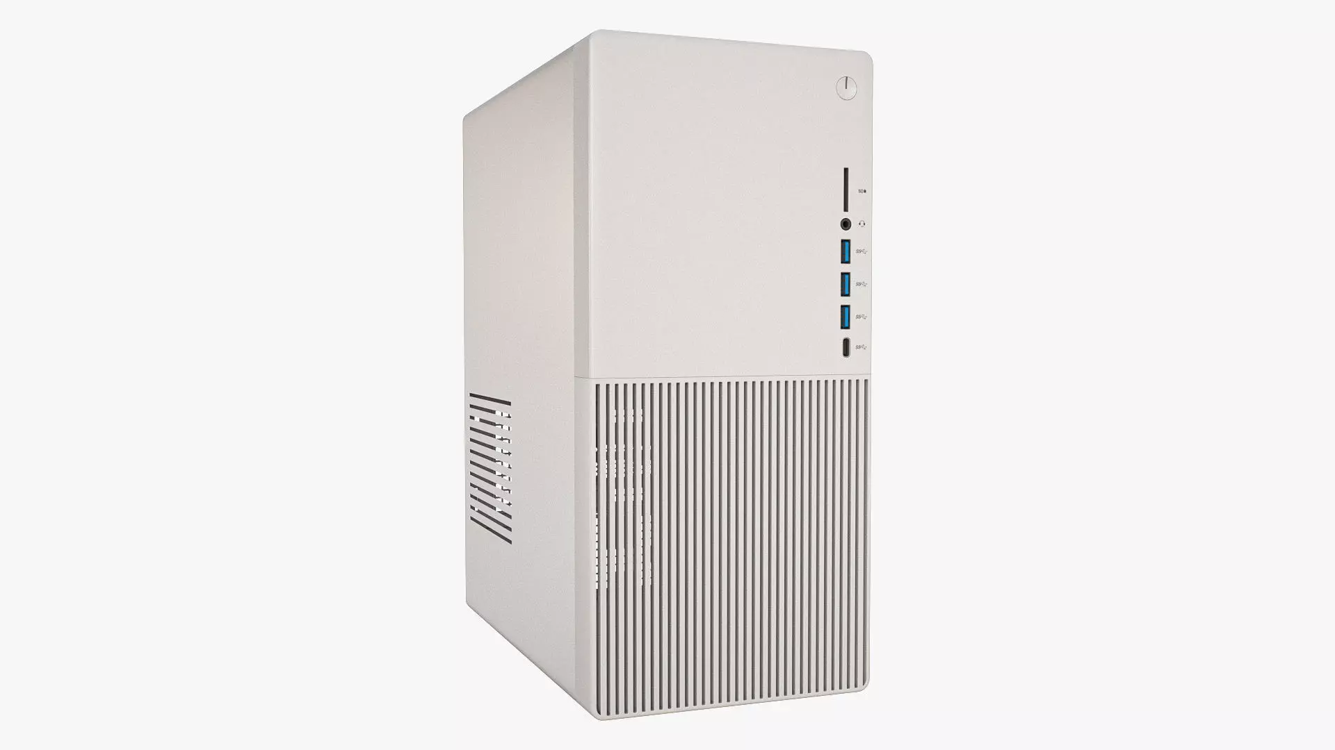 Desktop PC White 3D model_0