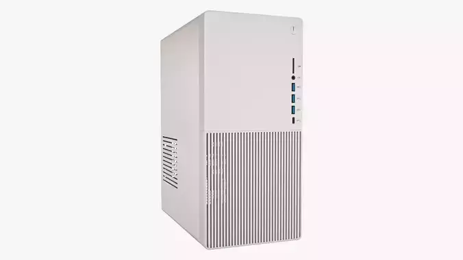 Desktop PC White 3D model