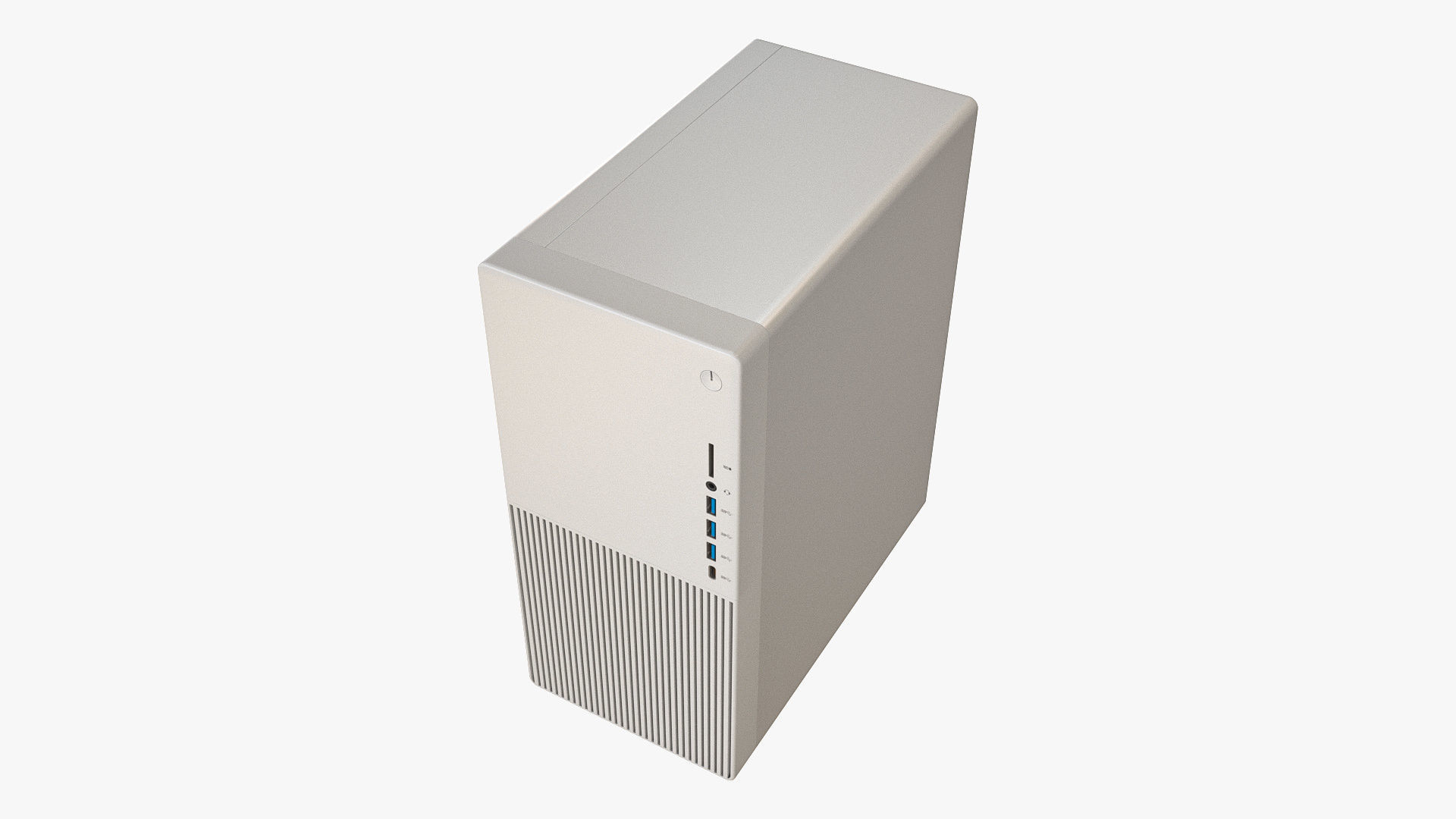 Desktop PC White 3D model_7