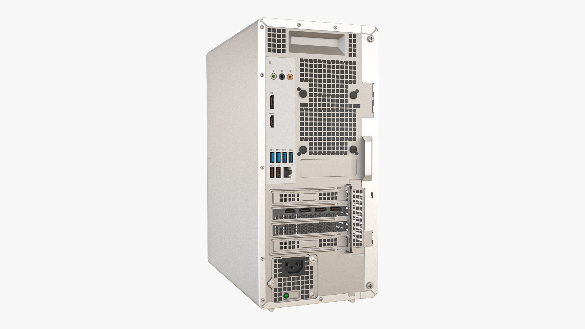 Desktop PC White 3D model_1