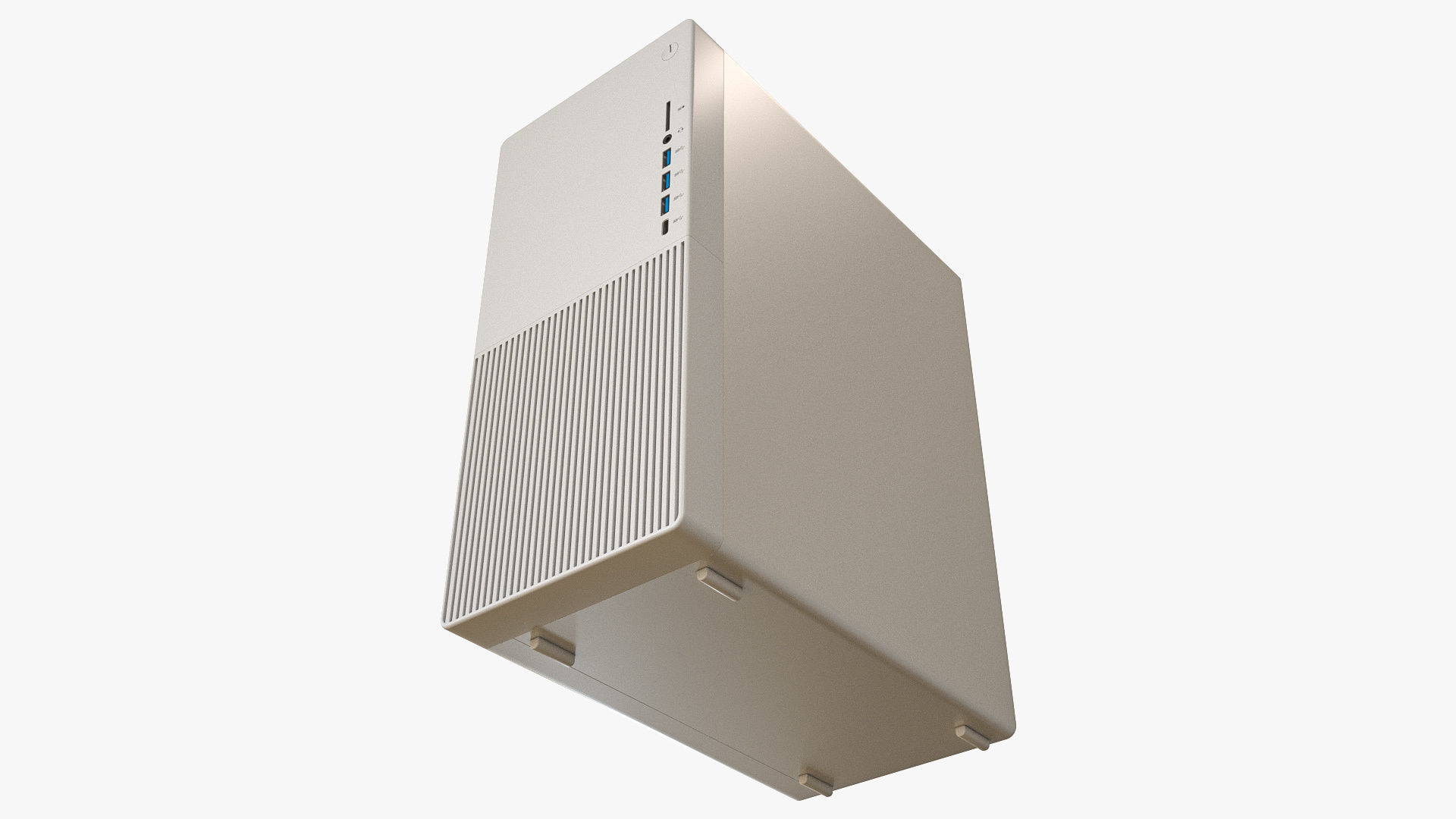 Desktop PC White 3D model_8