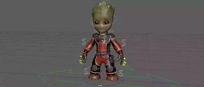 baby-groot rigged 3D model